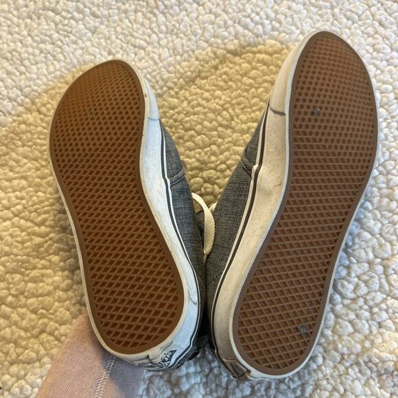 Vans Women’s Camden Hi Top Sneaker Back Zip Not Tie Twill 9 Gray - Picture 7 of 7